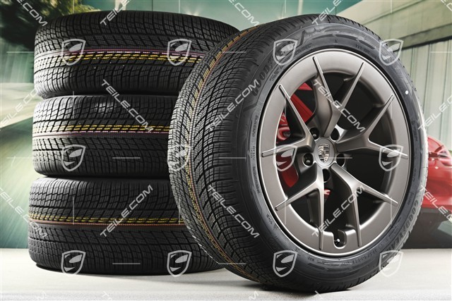 21" Cayenne RS Spyder Design winter wheel set, wheel rims 9,5J x 21 ET16 + 11J x 21 ET37 + NEW Goodyear UltraGrip Performance 3 SUV winter tyres 275/45 R21 + 315/40 R21, turbonite