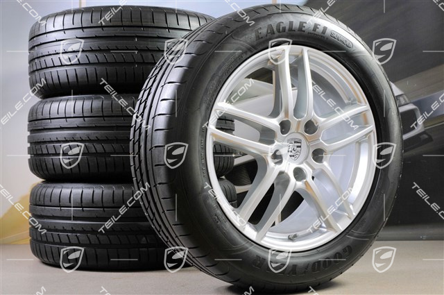 19-inch Cayenne Turbo (facelift) summer wheel set, 4 wheels 8,5 J x 19 ET 59 + 4 tyres  265/50 R 19 110Y XL, with TPMS.