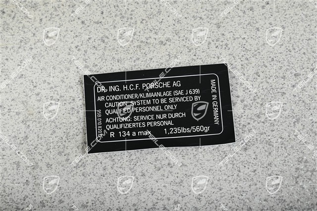 Hinweiss / Kennschild für A/C Kältemittel