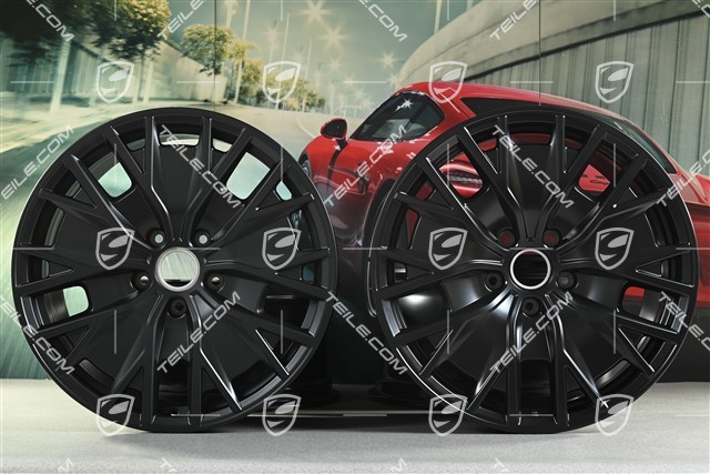 20" Felgensatz Turbo S Aero Design, 9J x 20 ET54 + 11J x 20 ET60, in Schwarz Seidenmatt