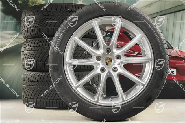 20-inch Cayenne COUPE Design winter wheel set, rims 9J x 20 ET50 + 10,5J x 20 ET55 +  Continental winter tyres 275/45 R20 + 305/40 R20, with TPMS