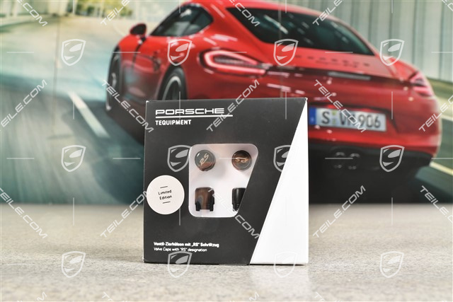Ventilkappe, Schwarz, „RS“ Schriftzug in Silber, Satz für RDK-Sensoren