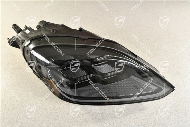 LED Headlamp with variable light distribution, darkened, R