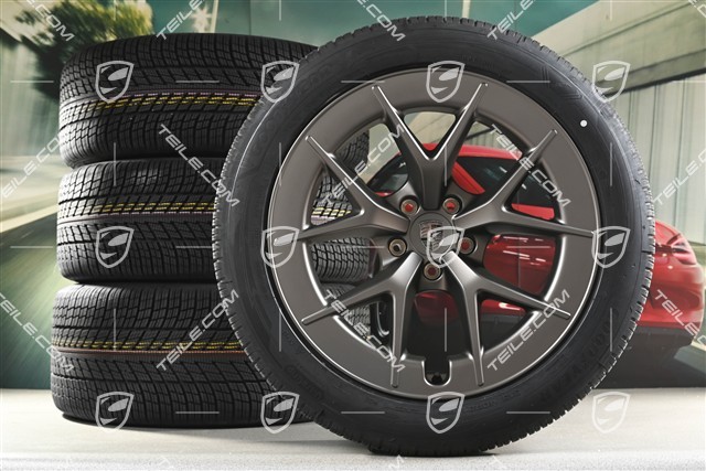 21" Cayenne RS Spyder Design winter wheel set, wheel rims 9,5J x 21 ET16 + 11J x 21 ET37 + NEW Goodyear UltraGrip Performance 3 SUV winter tyres 275/45 R21 + 315/40 R21, turbonite