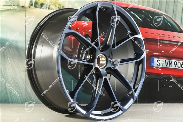 22-inch GT wheel rim set, rims 10,5J x 22 ET49 + 11,5J x 22 ET52, ocean blue pearl effect