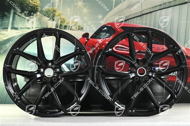 21" komplet felg GT Design, 9,5J x 21 ET27 + 10J x 21 ET19, czarny satynowy półmat