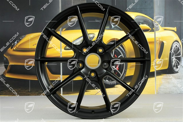 20" komplet felg "Boxster Spyder", felgi 8,5J x 20 ET57 + 10,5J x 20 ET47, czarny satynowy półmat