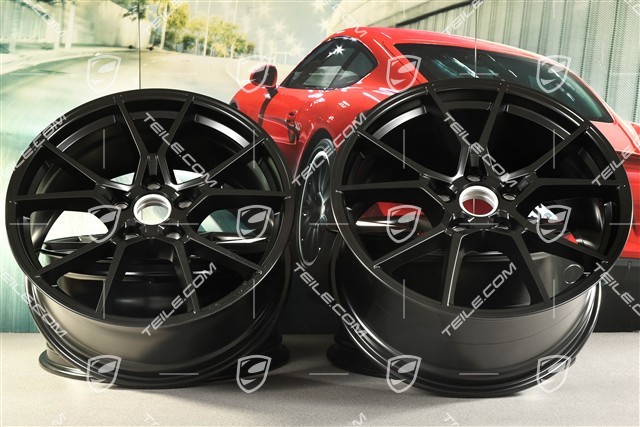 20-inch Cayenne S wheel rim set, 10,5J x 20 ET55 + 9J x 20 ET50, black satin matt