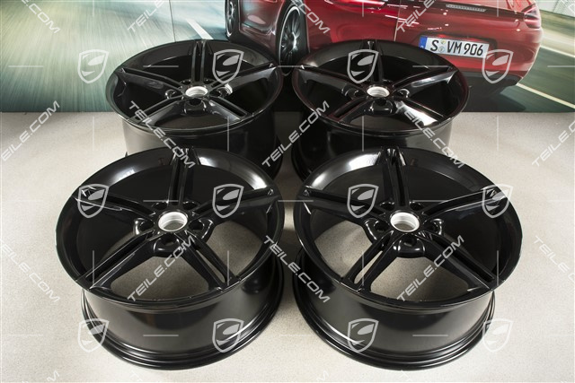 21" Komplet felg Mission E Design, 9,5J x 21 ET60 + 11,5J x 21 ET66, czarny wysoki połysk