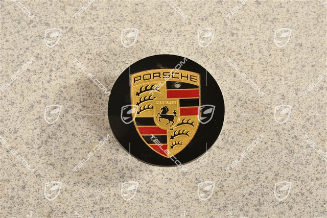 Hub cap, concave, coloured crest, black mat