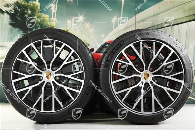 20" koła letnie Turbo S Aero Design, komplet, felgi 9J x 20 ET54 + 11J x 20 ET60 + NOWE opony letnie Michelin 245/45 R20 + 285/40 R20