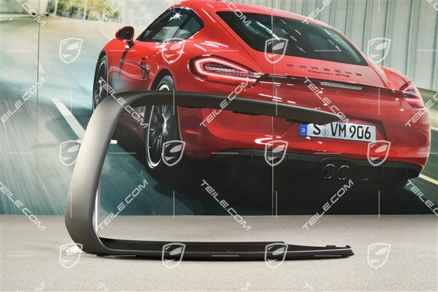 Front bumper Cover trim, Black matte, L