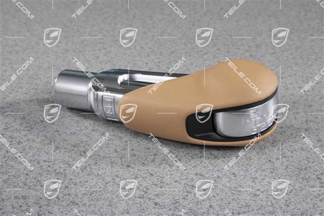 Gałka zmiany biegów, skórzana, PDK, Sand beige
