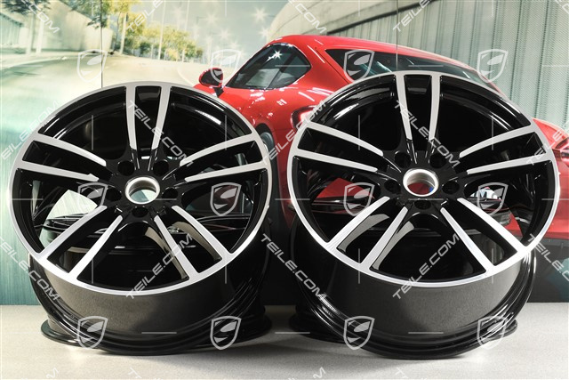 21" Cayenne Coupe Felgensatz Cayenne Turbo, 11J x 21 ET49 + 9,5J x 21 ET46, schwarz hochglanz
