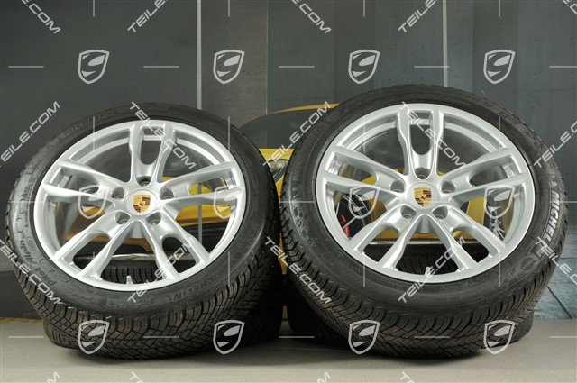19" winter wheel set Boxster S, rims 8J x 19 ET57 + 9,5J x 19 ET45 + NEW winter tyres Michelin Pilot Alpin 4 235/40 R19 + 265/40 R19, with TPMS.