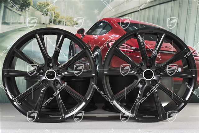 22" Komplet felg BBS, 10J x 22 ET48 + 11,5J x 22 ET61, czarny satynowy mat