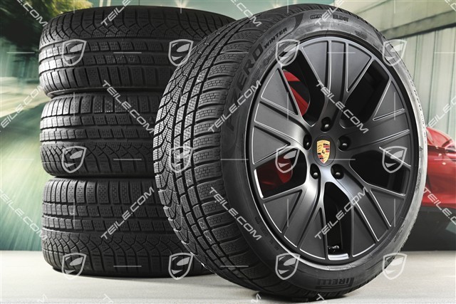 20-inch Turbo Aero winter wheel set, rims 9J x 20 ET54 + 11J x 20 ET60 + NEW Pirelli winter tyres 245/45 R20 + 285/40 R20, black satin matt