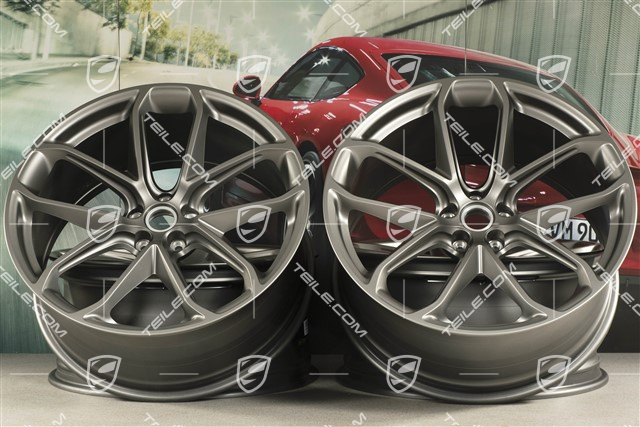 21" GT Design Felgensatz, 9,5J x 21 ET27 + 10J x 21 ET19, Platinum-Seidenmatt