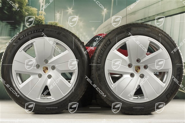 19" koła letnie Taycan S, komplet, felgi 8J x 19 ET50 + 10J x 19 ET47, + opony letnie Michelin 225/55 R19 + 275/45 R19