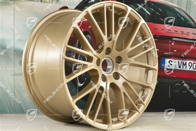 21" Komplet felg Panamera Exclusive Design Sport, 9,5J x 21 ET71 + 11,5J x 21 ET69, Aurum satynowy półmat