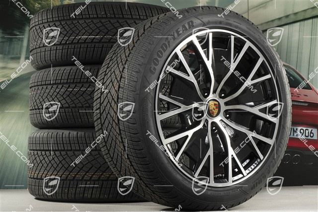 20" koła zimowe Turbo S Aero Design, komplet, felgi 9J x 20 ET54 + 11J x 20 ET60, opony zimowe Goodyear 245/45 R20 + 285/40 R20