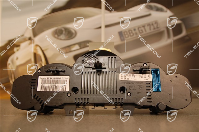 Instrument cluster, Turbo, 6-speed transmission, silver face gauges