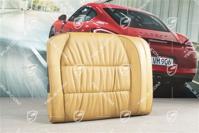 Back seat backrest, Draped leather, savannah beige, Cabrio, R