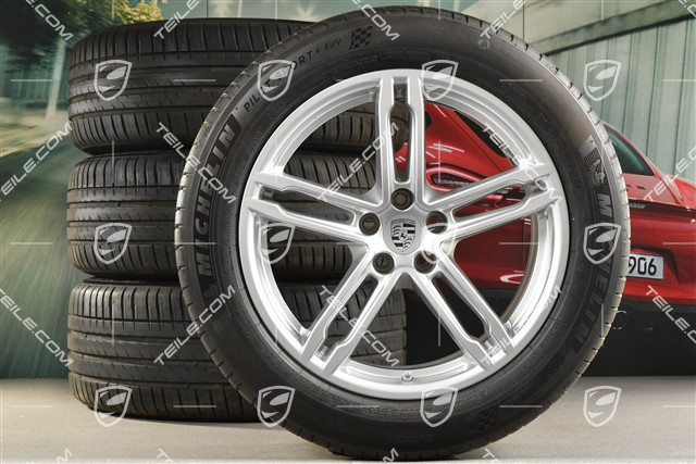 19-inch "Macan Turbo" summer wheels set, rims 8,5J x 19 ET21 + 9J x 19 ET21, summer tyres Michelin 235/55 R 19 + 255/50 R 19, with TPMS