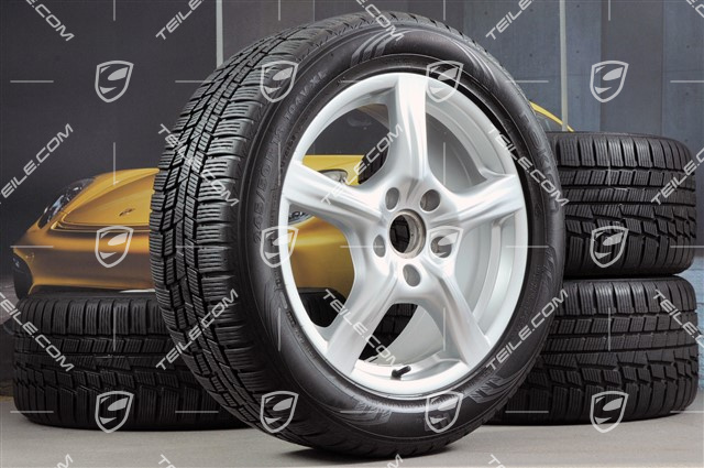 18-inch Panamera winter wheel set, 8J x 18 ET 59 + 9J x 18 ET 53 + NEW Nokian winter tyres 245/50 R18 + 275/45 R18, DOT/prod.year 2013