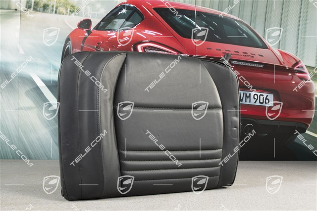 Back seat backrest, leather, black, Cabrio, L