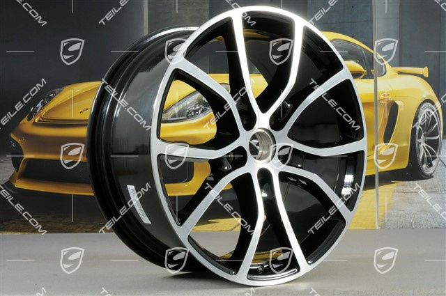 21" Komplet felg Cayenne ExclusiveDesign, 11J x 21 ET58 + 9,5J x 21 ET46, czarny perłowy, Jet Black metalik