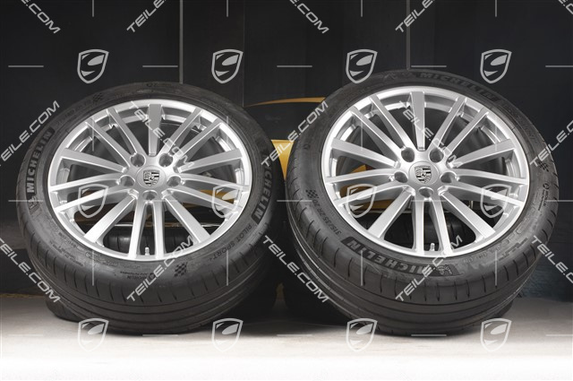20" Panamera Design Sommerräder, Felgen 9,5J x 20 ET71 + 11,5J x 20 ET68 + NEUE Michelin Sommerreifen 275/40 ZR20 + 315/35 ZR20, mit RDK-Sensoren