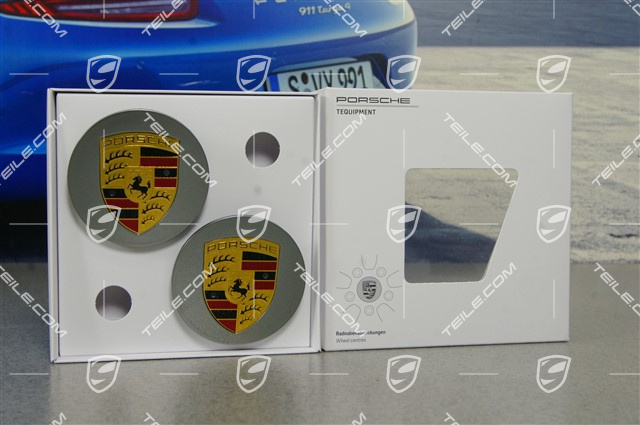Radzierdeckel Satz, für 20" Carrera Sport Felgen, konvex, Wappen farbig