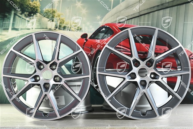 20+21" Carrera S Felgensatz, 8,5J x20 ET50 + 11,5J x 21 ET79, Wanadium Grey