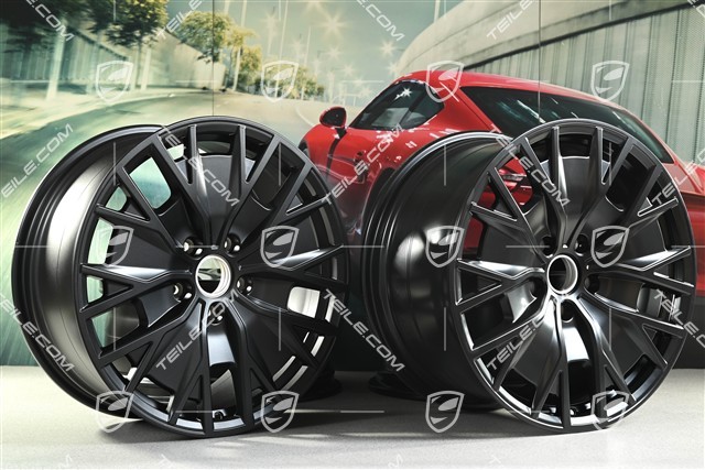 20-inch Turbo S Aero Design wheel rim set, 9J x 20 ET54 + 11J x 20 ET60, in black satin-mat