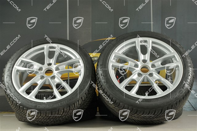 19" winter wheel set Boxster S, rims 8J x 19 ET57 + 9,5J x 19 ET45 + NEW tyres Michelin Pilot Alpin 4 235/40 R19 + 265/40 R19, without TPMS.