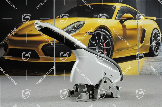 Handbremshebel Aluminium, schwarzes Leder