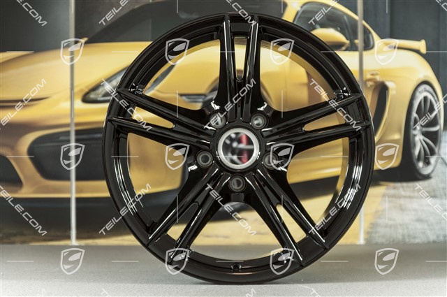 18-inch Boxster S II wheel, 9J x 18 ET43, black high gloss
