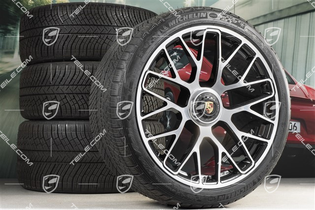 20" Turbo S central locking winter wheel set for Turbo S / GTS, wheels 8,5J x 20 ET51 + 11J x 20 ET59 + Michelin Pilot Alpin PA4 N1 winter wheels 245/35 R20+295/30 R20, TPMS