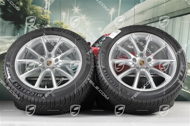 20" koła zimowe Cayenne COUPE Design, komplet, felgi 9J x 20 ET50 + 10,5J x 20 ET55 + opony zimowe Michelin 275/45 R20 + 305/40 R20, z czujnikami ciśnienia