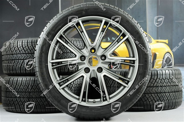 20-inch winter wheels set "Exclusive Design", rims 9,5 J x 20 ET71 + 10,5 J x 20 ET71 + NEW Michelin Pilot Alpin 4 winter tires 275/40 R20 + 315/35 R20, platinum silver