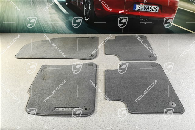 Dywaniki podłogowe, welurowe, zestaw, 4szt Slate Grey / szare