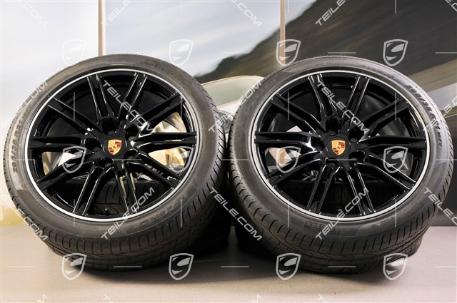 21" Sport Edition Sommerräder Satz, Schwarz hochglanz, 4x Felgen 10J x 21 ET 50 + 4x Reifen 295/35 R 21 107Y XL, ohne RDK