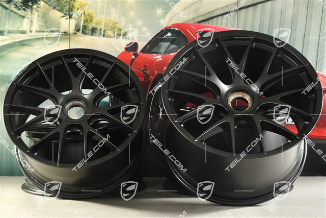 20"+21" GT2RS/GT3RS Magnesium zestaw kół / komplet felg, felgi 9,5 J x 20 ET50 + 12,5 J x 21 ET48, czarny satynowy półmat