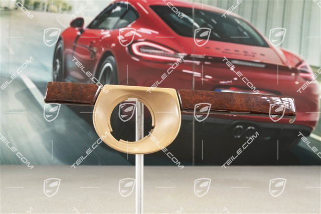 Trim. Ignition switch, Burr maple wood package, dark high gloss/Sand beige