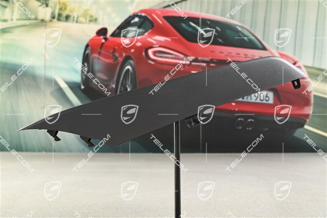 Trim cover for front bumper retaining frame, upper part, Matte Black, R