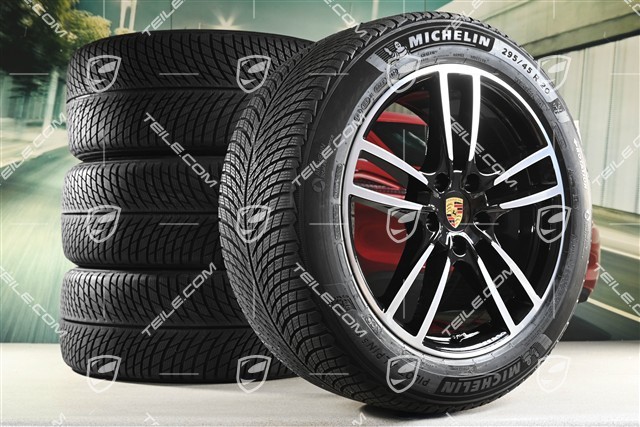 20" Cayenne Sport Winterräder Satz, Felgen 9J x 20 ET50 + 10,5J x 20 ET64 + Michelin Winterreifen 255/55 R20 + 295/45 R20, mit RDK-Sensoren