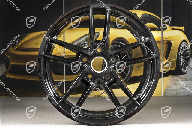 19-inch wheel, Panamera Turbo II, 10J x 19 ET 61, black high gloss