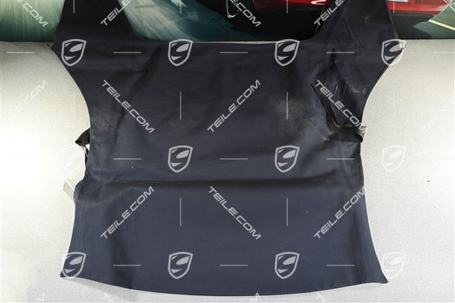 Convertible top covering, with rear window, Metropole blue