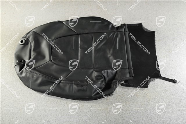Front seat, Backrest cover,  basic seat, Leather Black, L